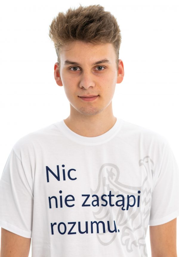 T-shirt UAM biały z polskim hasłem